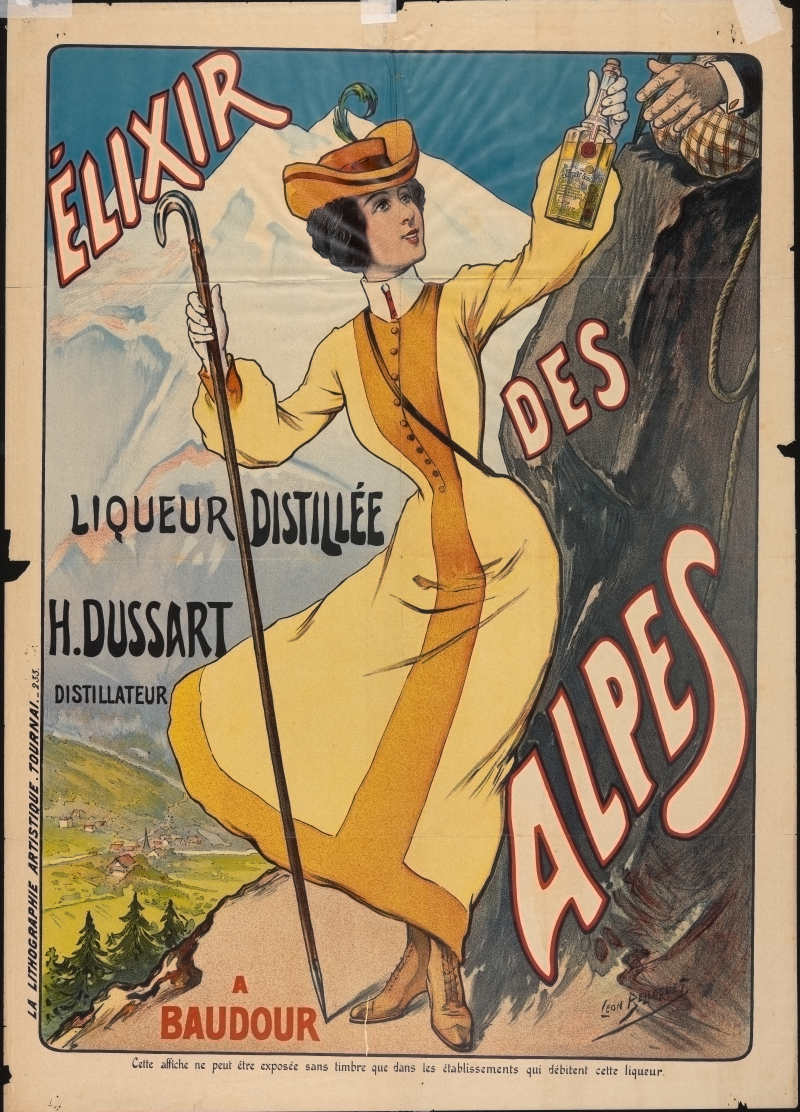Affiche stokerij Dussart, ontworpen door Léon Belloguet